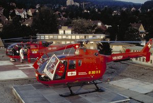 The first ambulance helicopter with two engines: the Bölkow BO 105 C