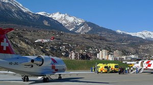  Le tre aeroambulanze Rega in missione nel Vallese