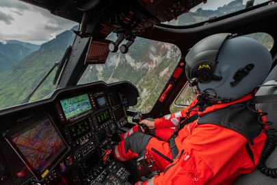 View of the cockpit of an Agusta Westland Da Vinci 