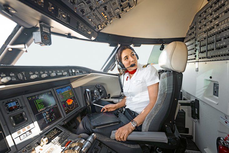 Daniela Bergamin nel cockpit