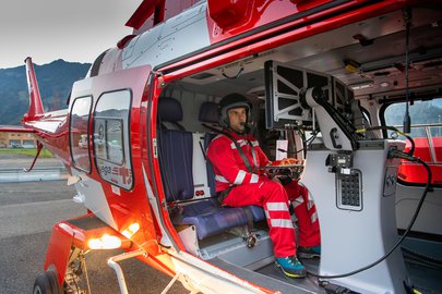 Search console in the helicopter photographed from the outside