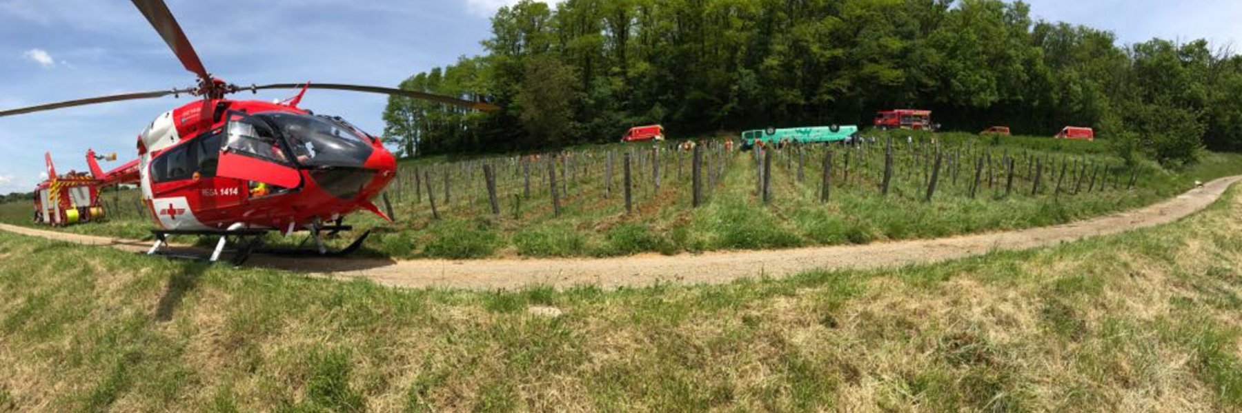 L'EC-145 de Rega 4 Lausanne en mission dans le Jura français