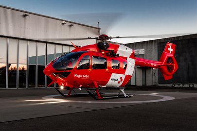 Airbus H145 sulla pista di atterraggio