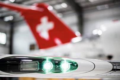   Modernste Avionik: In der Nase des Challenger 650 versteckt sich unter anderem eine Infrarotkamera.