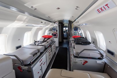 Der Ambulanzjet von innen