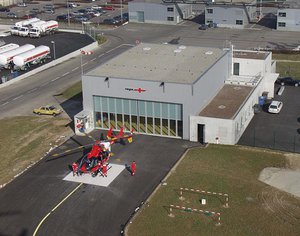  The new EC 145 at the Basel helicopter base