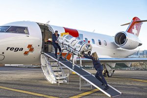 Rega jet with extended ramp and ‘patient isolation unit’