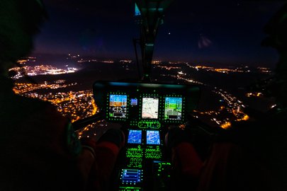 Vista dalla cabina di pilotaggio