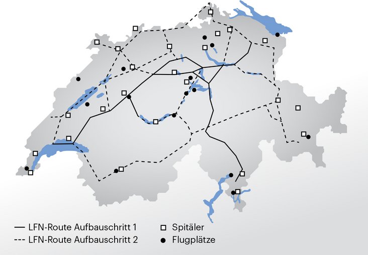 Seit 1. Dezember 2016 sind die beiden Hauptrouten Nord-Süd und Ost-West des LFN für den Einsatz zugelassen. 