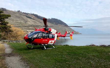 Hélicoptère EC 145 de la base Rega de Lausanne