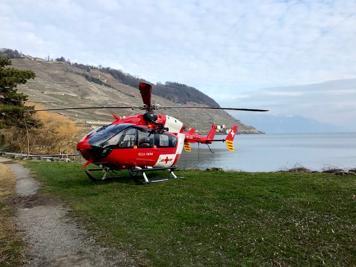 Hélicoptère EC 145 de la base Rega de Lausanne