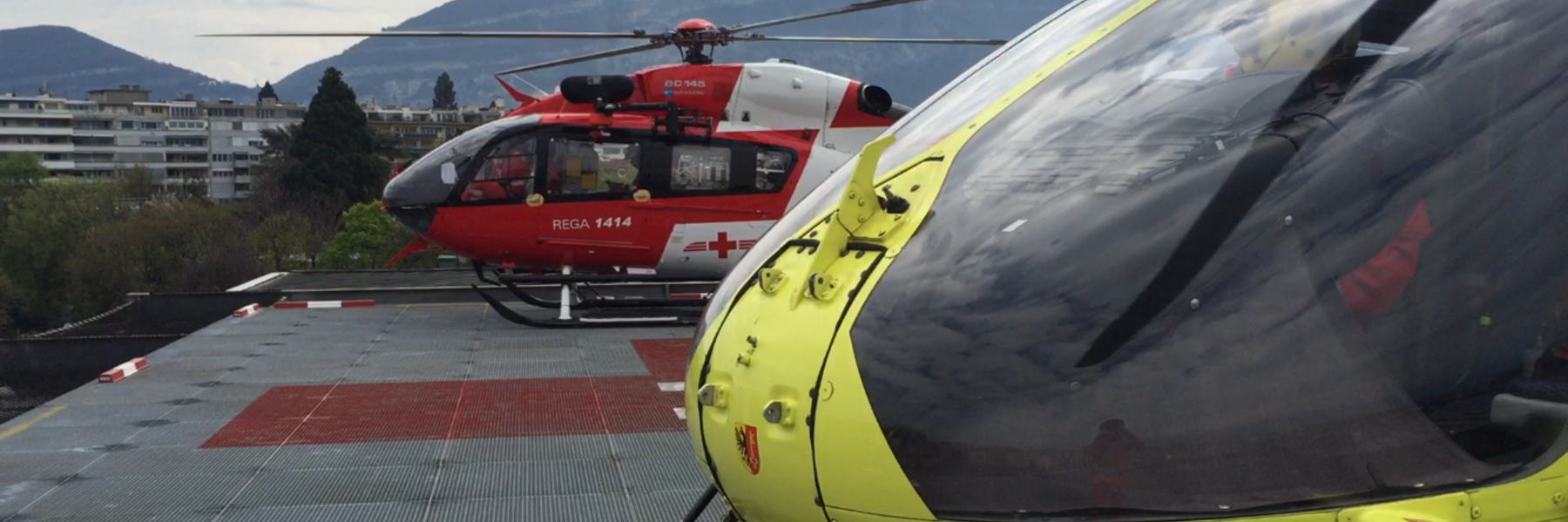 Gemeinsamer Helikoptereinsatz der Rega-Basis Lausanne und -Partnerbasis Genf