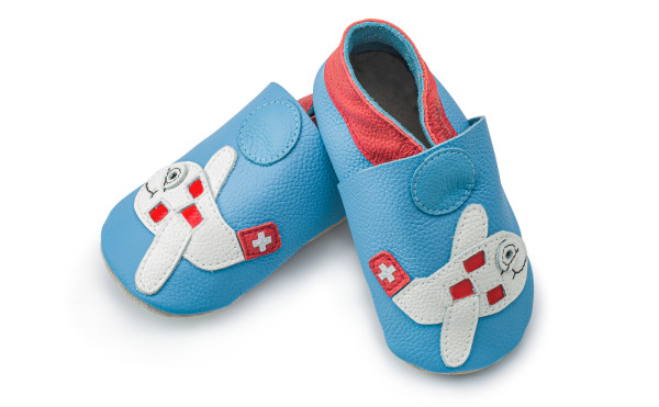 Leather slippers for babies and  Toddlers, jet (18 - 24 months), to the enlarged image