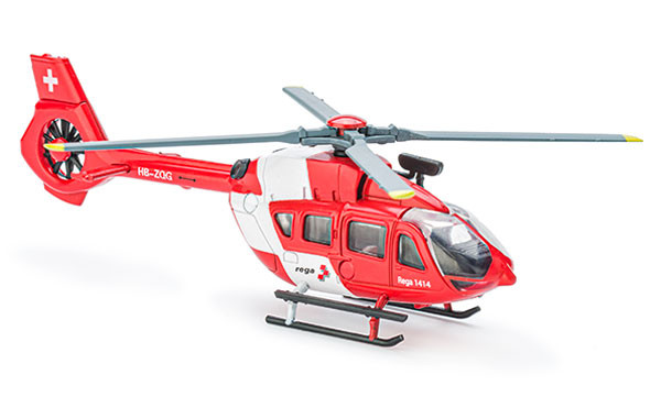 Airbus Helicopters H145, Modello mini, scala 1:82, 4 rotori, presentazione ingrandita