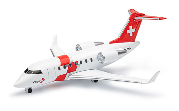 Jet Challenger 650, modello in scala 1:160, presentazione ingrandita