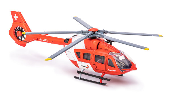 Airbus Helicopters H145 D3, modello in scala 1:82, presentazione ingrandita